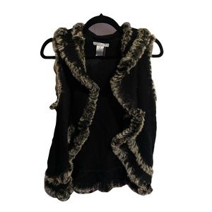 Alberto Kavali fur trim sweater vest with real fur